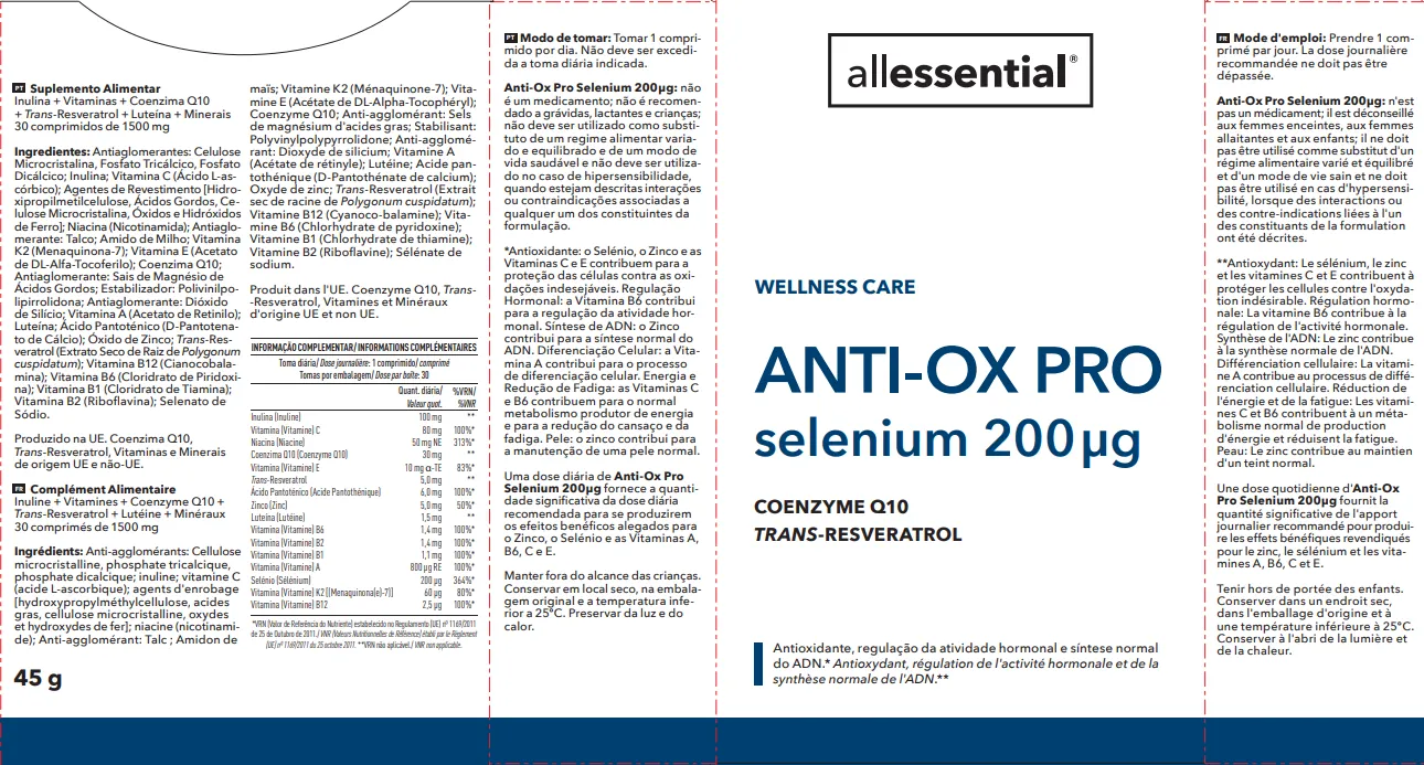 anti ox pro selenium 200ug rotulo- allessential - Hssolutions pro